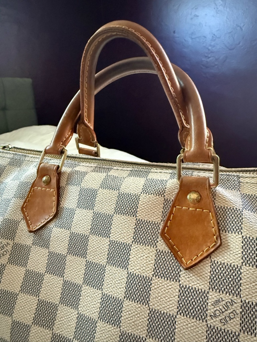 Louis Vuitton Speedy 30 Damier Azur – Authentic w/ Receipt – Clean Exterior - Picture 3 of 16